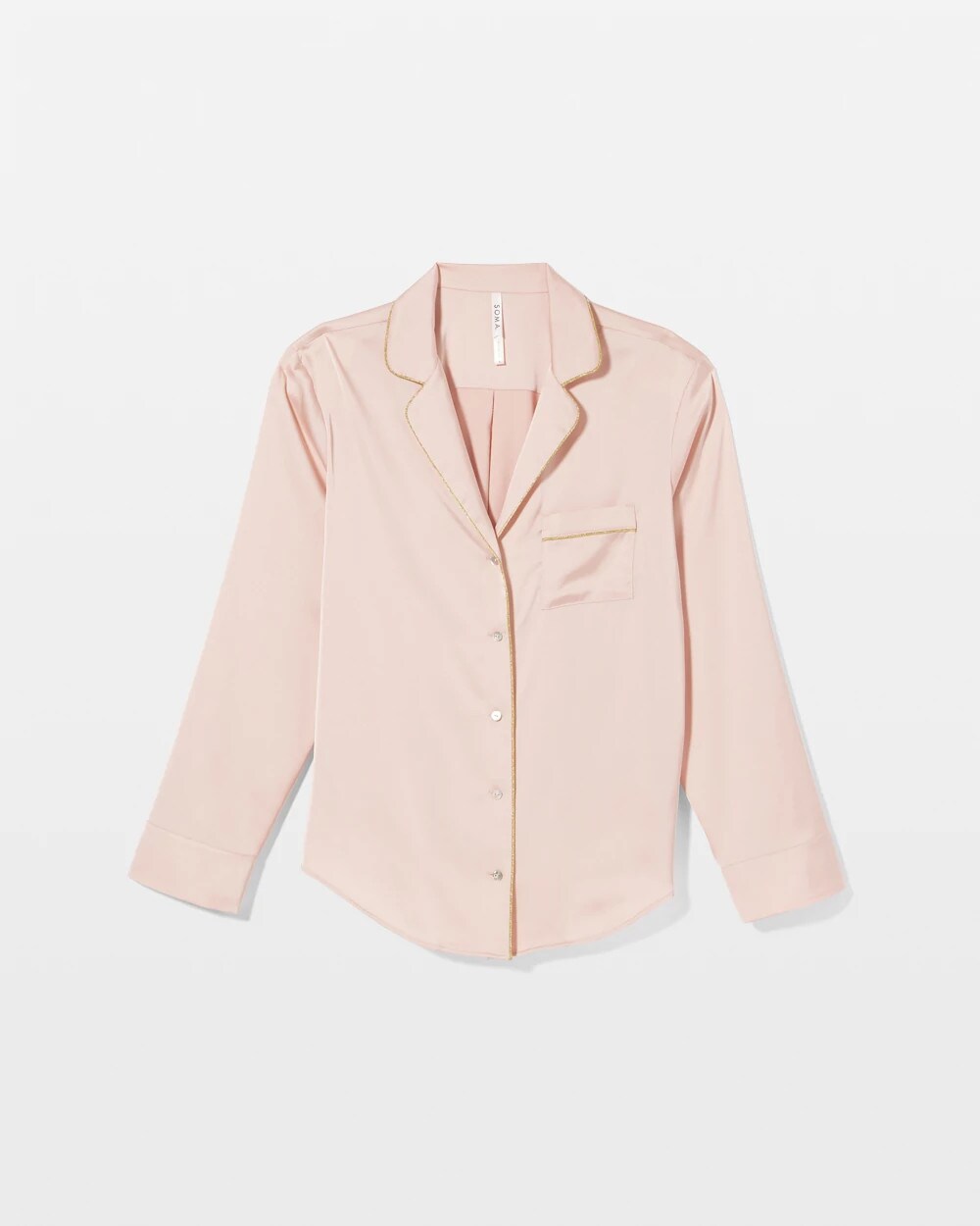Long Sleeve Notch Collar Pajama Top - CAMEO ROSE | Soma on sale