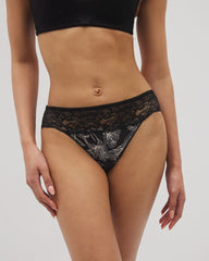 Edge Hipster Panty with Lace - PLUMERIA BLOOMS BLK CH | Soma outlet