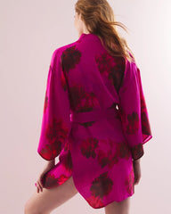 Silk Chiffon Short Robe - VA VA BLOOMS PINK | Soma sale