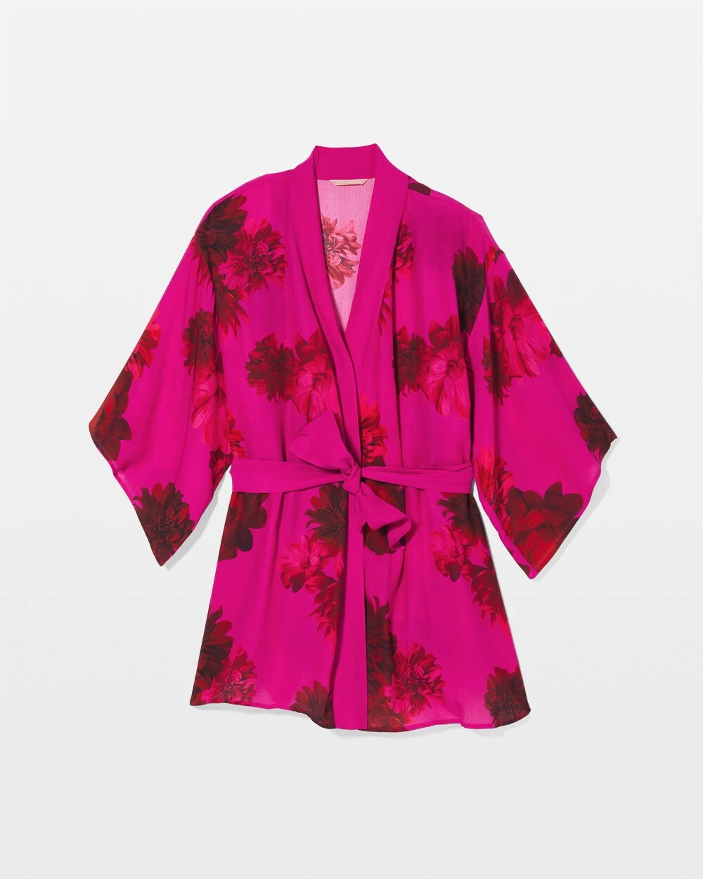 Silk Chiffon Short Robe - VA VA BLOOMS PINK | Soma sale