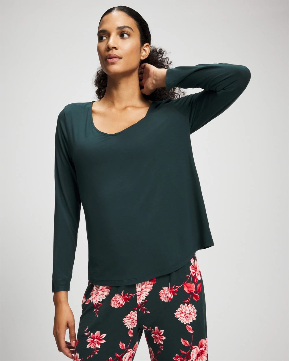 Classic Long Sleeve Pajama Top - GREEN JOLIE | Soma discount