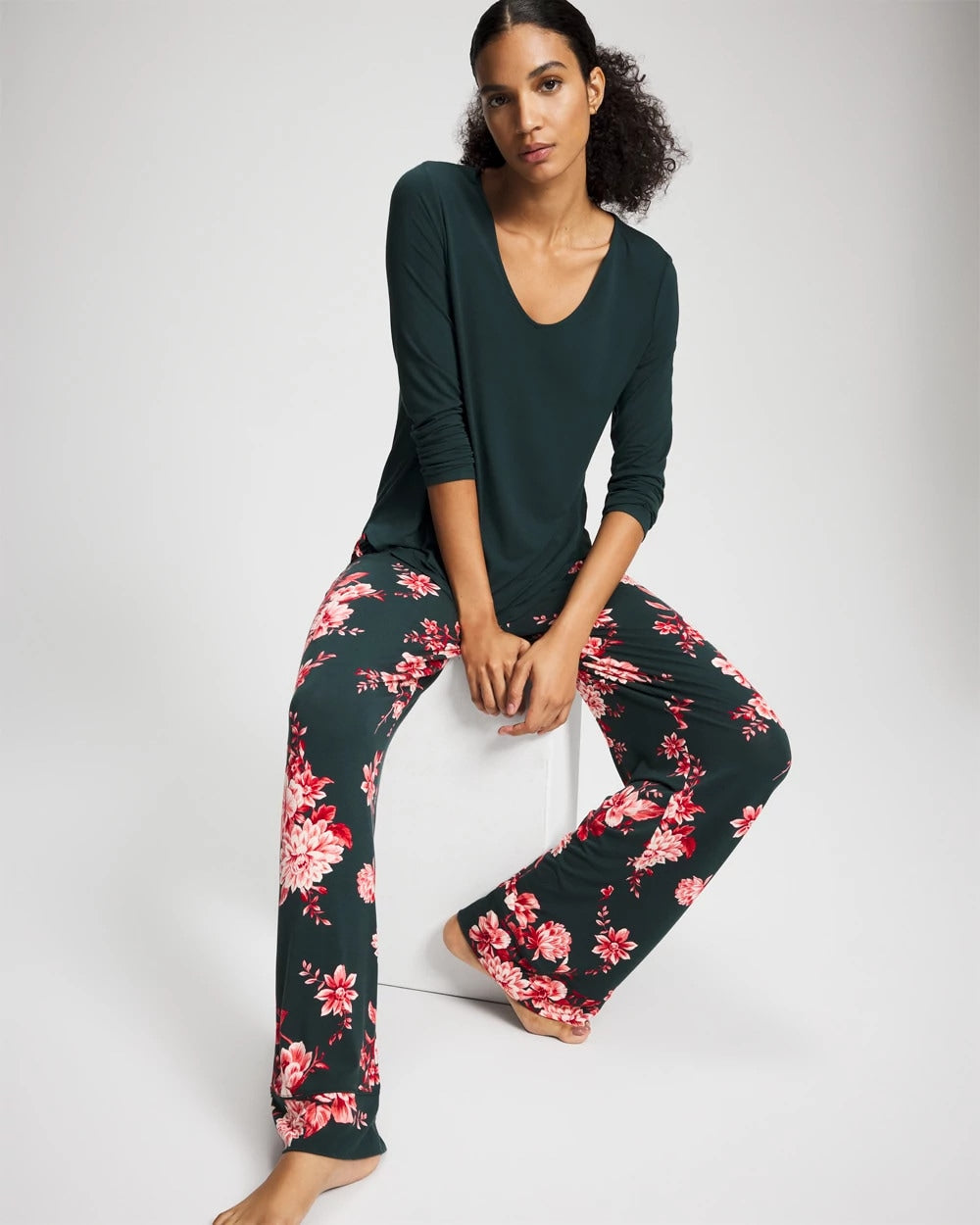 Classic Long Sleeve Pajama Top - GREEN JOLIE | Soma discount