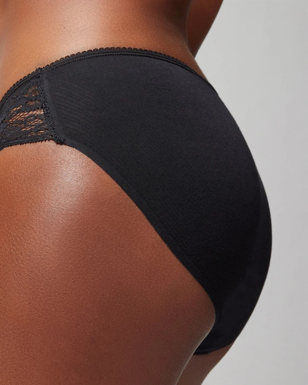 Cotton Blend Hipster Panty with Lace - BLACK | Soma near me