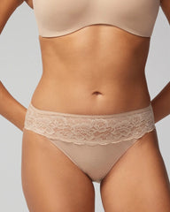 Cotton Blend Hipster Panty with Lace - WARM AMBER | Soma outlet