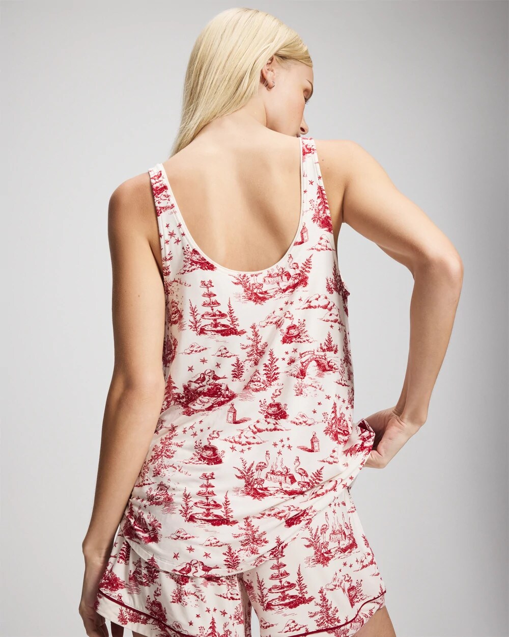 Pajama Tank With Piping - ENCHANTED TOILE CHAMPAGNE | Soma discount