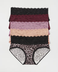 Hipster Panty with Super Soft Enchanting Lace 5 pack - DIVINE LEOPARD MULTI PACK | Soma Online