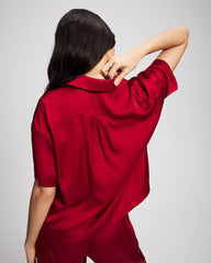 Short Sleeve Notch Collar Pajama Top - PAINT THE TOWN RED | Soma on sale