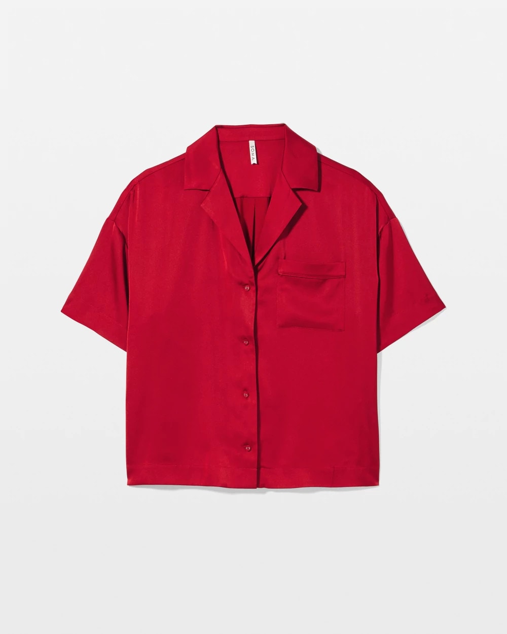 Short Sleeve Notch Collar Pajama Top - PAINT THE TOWN RED | Soma on sale