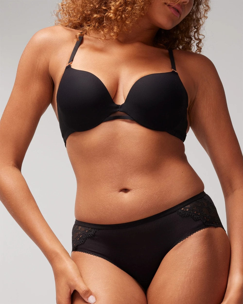 Hipster Panty with Enchanting Lace - BLACK | Soma discount