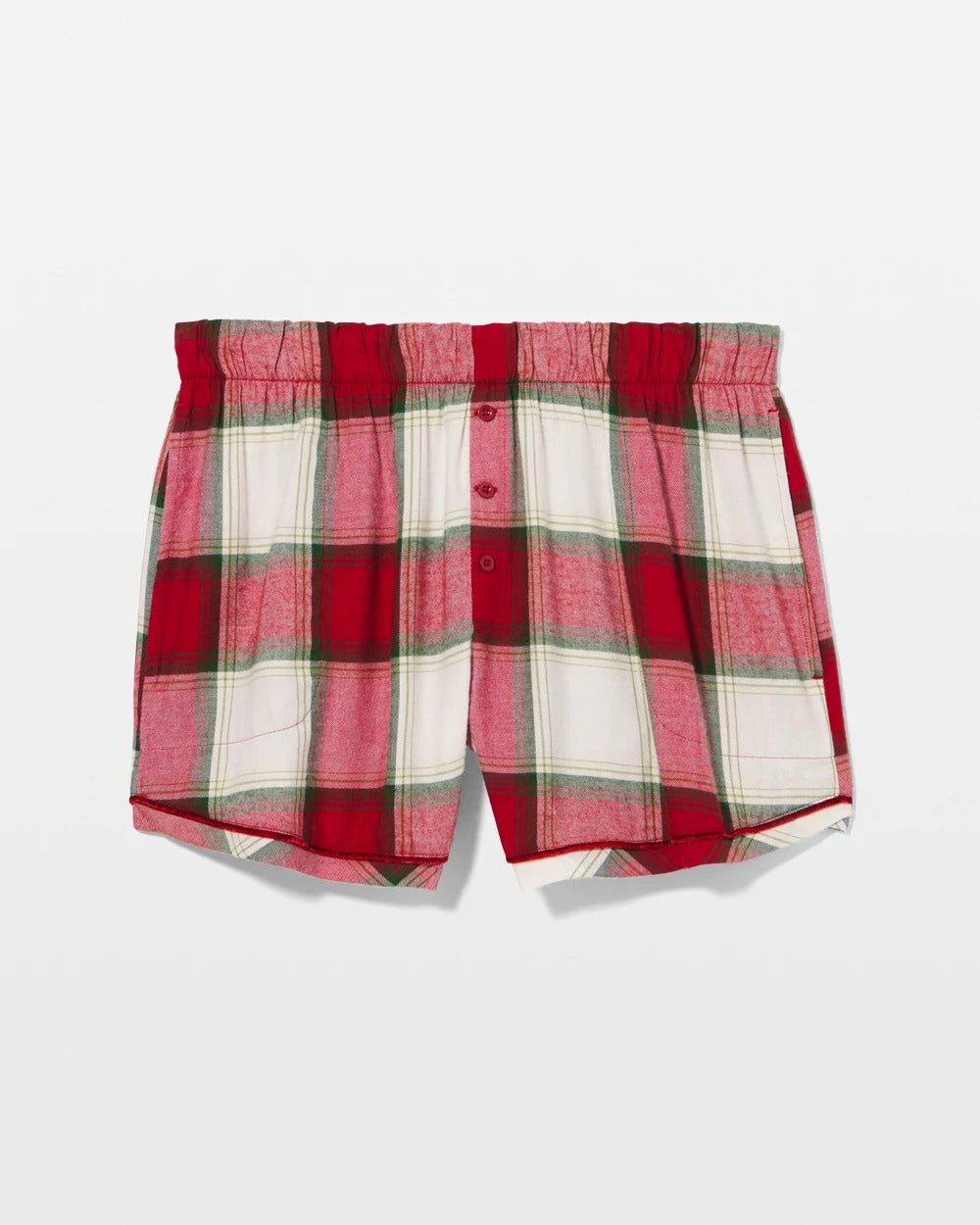 Velvet Piped Boxer Pajama Short - WINTER PLAID RED | Soma near me
