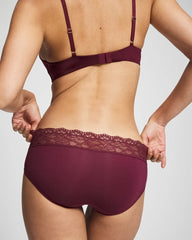 Hipster Panty with Enchanting Lace - VELVET PLUM | Soma Online