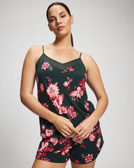 Mesh Trim Pajama Cami - COTTAGE FLORAL GREEN | Soma for sale