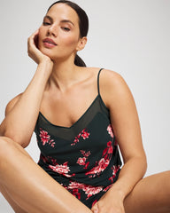 Mesh Trim Pajama Cami - COTTAGE FLORAL GREEN | Soma for sale