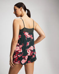 Mesh Trim Pajama Cami - COTTAGE FLORAL GREEN | Soma for sale