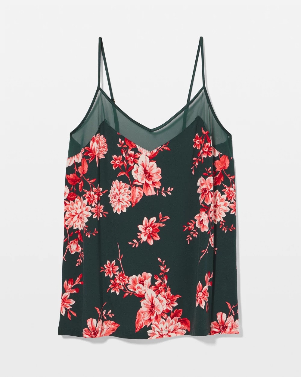 Mesh Trim Pajama Cami - COTTAGE FLORAL GREEN | Soma for sale