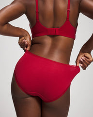 Cotton Hipster Panty with Lace Trim - PAINT THE TOWN RED | Soma Online