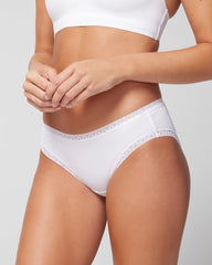 Cotton Hipster Panty with Lace Trim - OPTIC WHITE | Soma for sale