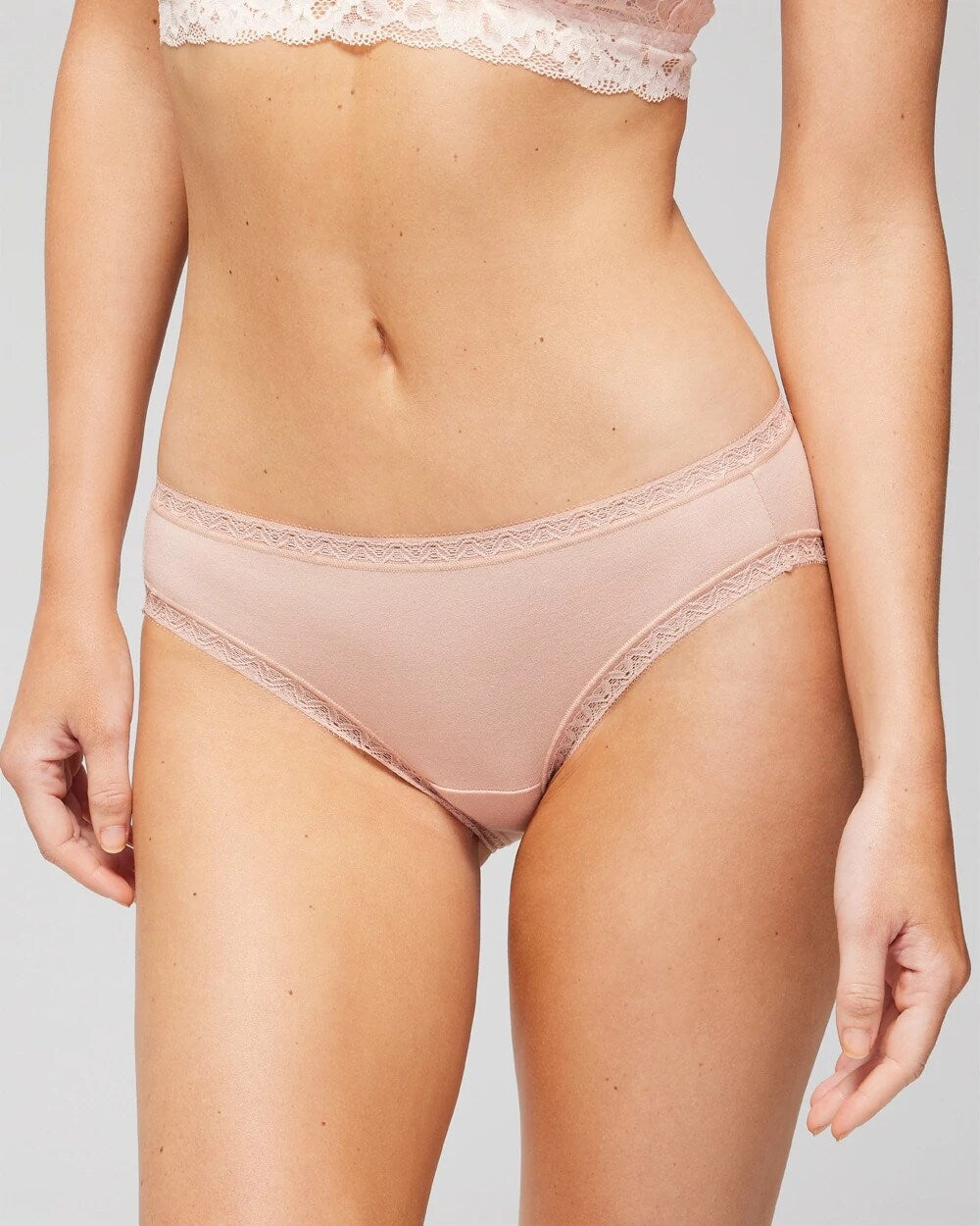 Cotton Hipster Panty with Lace Trim - HUSH | Soma on sale