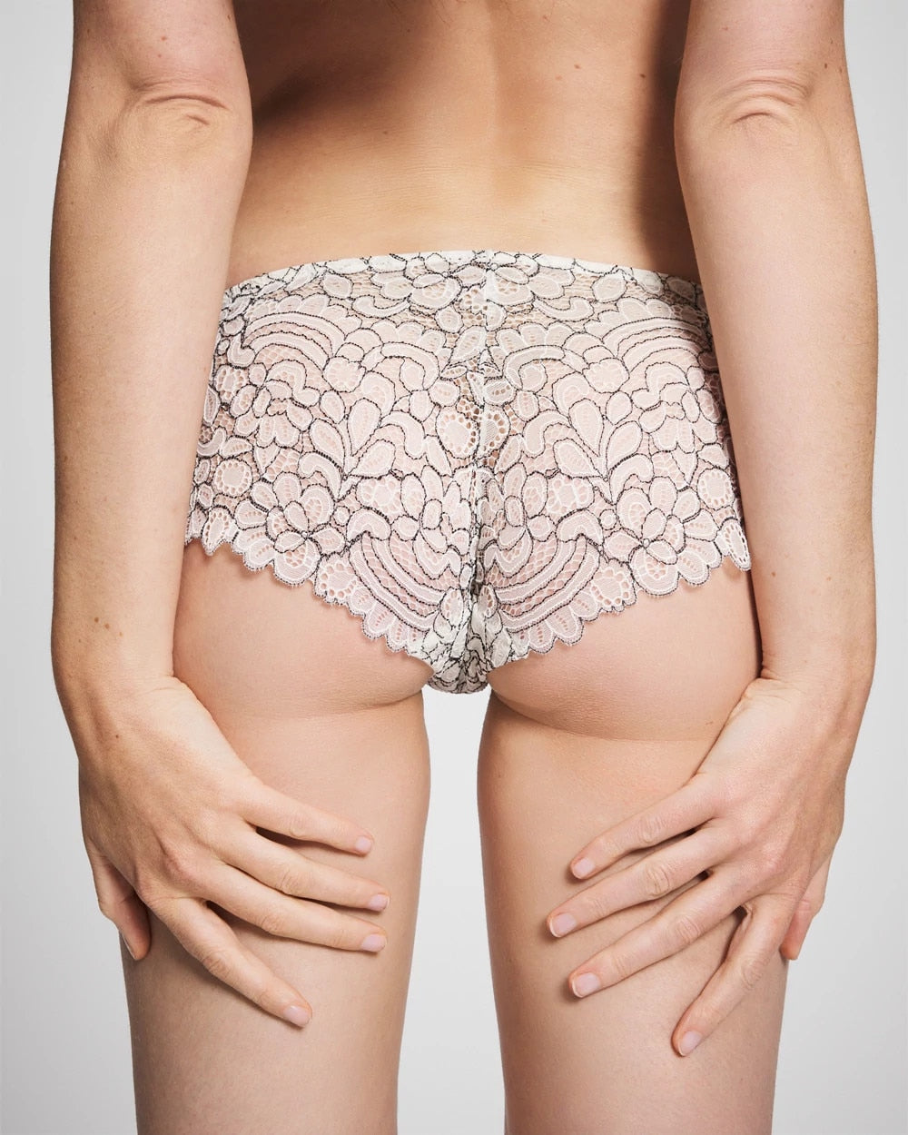 Corded Lace Cheeky Hipster Panty - IVORY/BLACK CD | Soma for sale