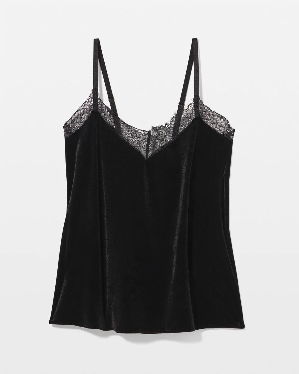 Velvet Lace Trim Pajama Cami - BLACK | Soma Online