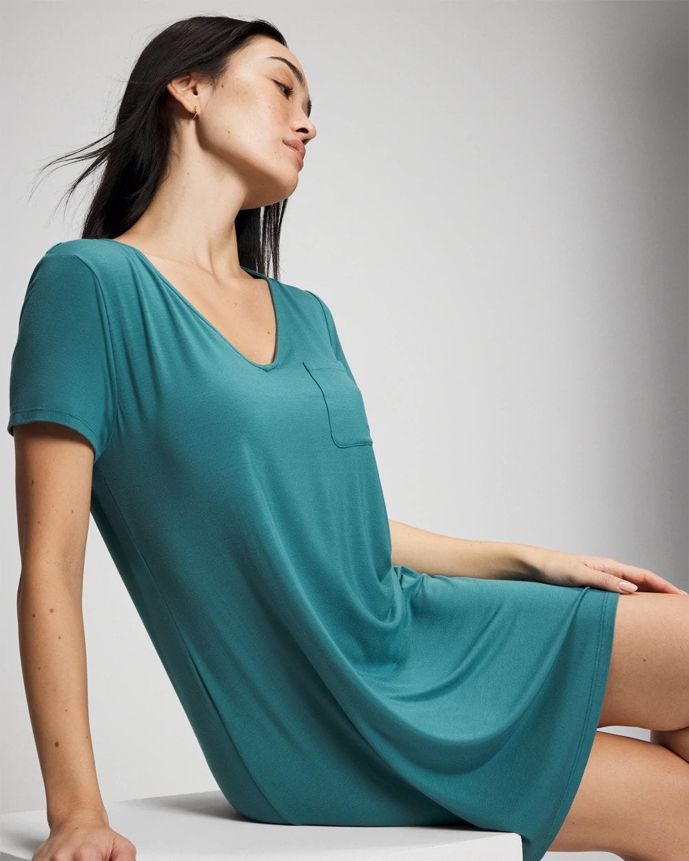 Short-Sleeve Sleepshirt - CERULEAN TEAL | Soma on sale