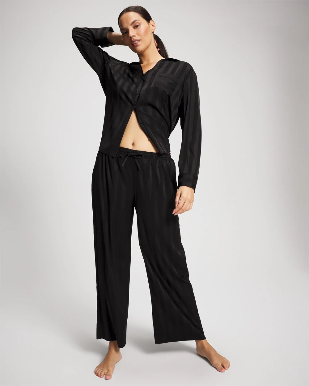 Shadow Stripe Pajama Pant - BLACK | Soma discount