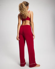 Pajama Pant w/ Cuff and Piping - PAINT THE TOWN RED | Soma Online
