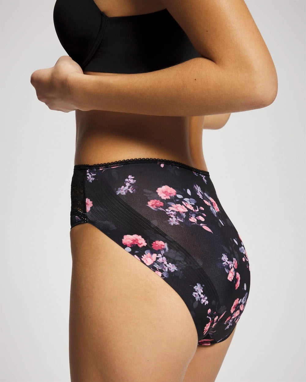 Edge High-Leg Panty with Lace - FLORAL DREAMS BLACK MINI | Soma discount