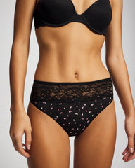 Edge High-Leg Panty with Lace - HALF MOON BLACK | Soma discount