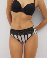 Edge High-Leg Panty with Lace - CABANA STRIPE BLACK | Soma discount