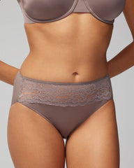 High-Leg Panty with Lace - MOCHACCINO | Soma Online
