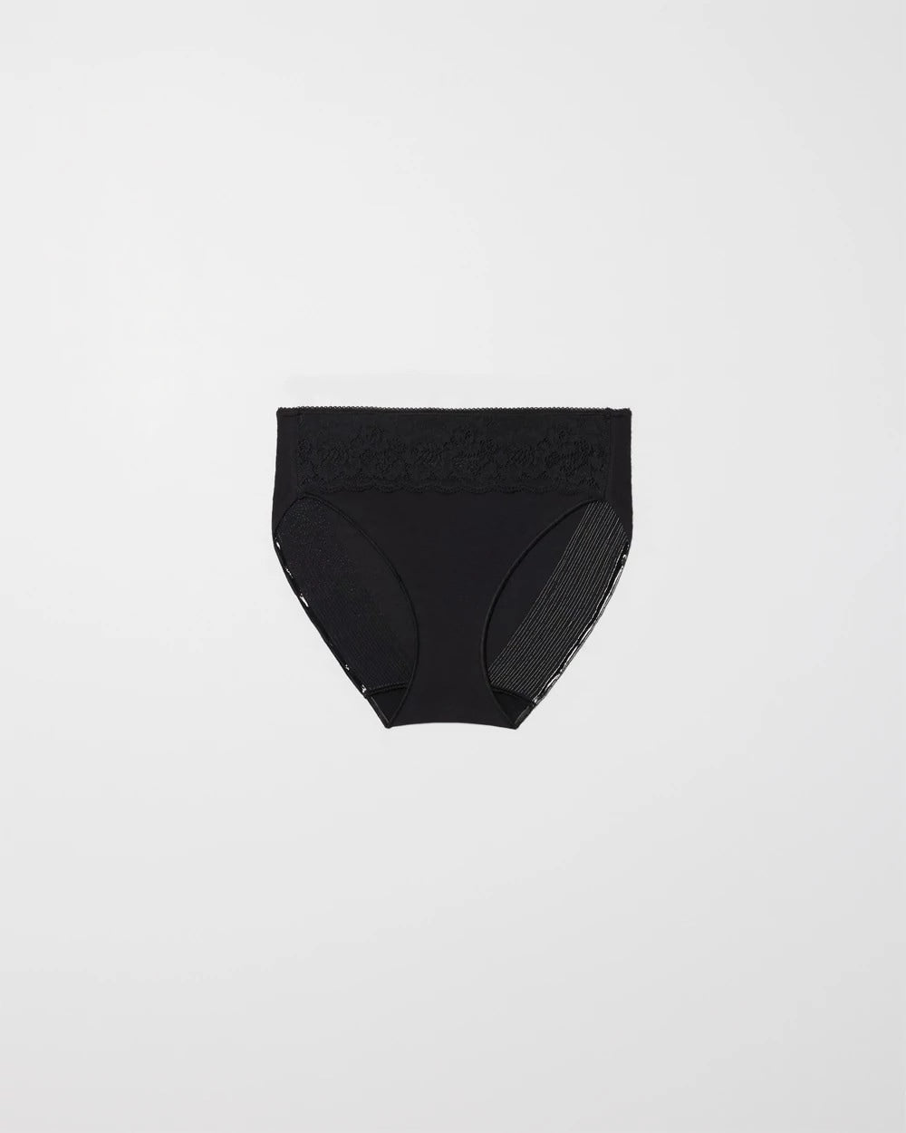 Cotton Blend High-Leg Panty with Lace - BLACK | Soma outlet