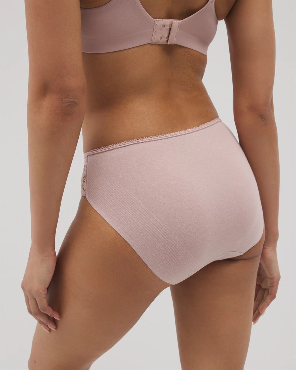 Cotton Blend High-Leg Panty with Lace - ADOBE ROSE | Soma near me