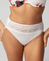 Cotton Blend High-Leg Panty with Lace - IVORY | Soma for sale