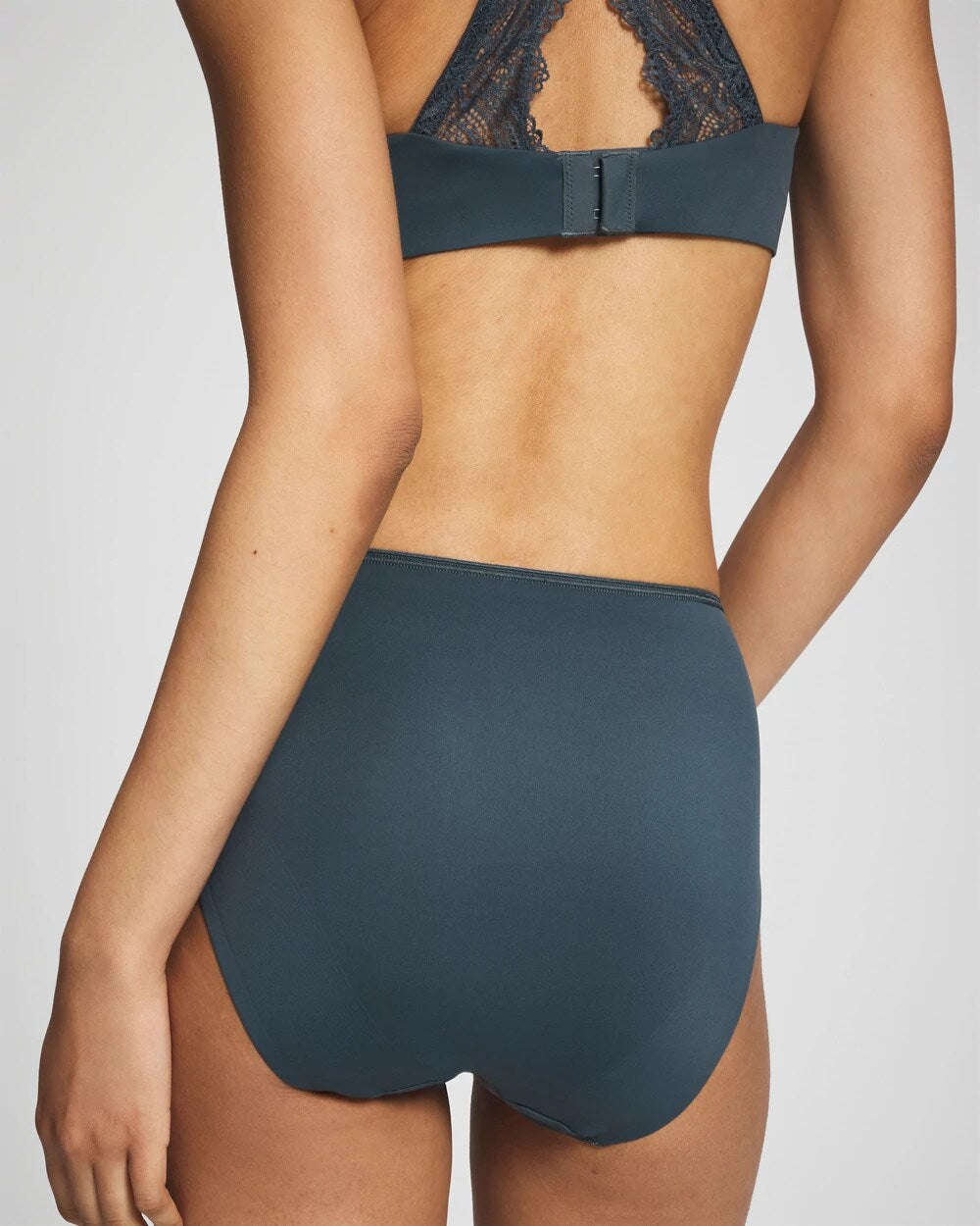 Tummy High-Leg Brief Panty with Lace - PETROL | Soma outlet