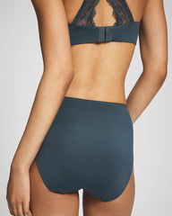 Tummy High-Leg Brief Panty with Lace - PETROL | Soma outlet