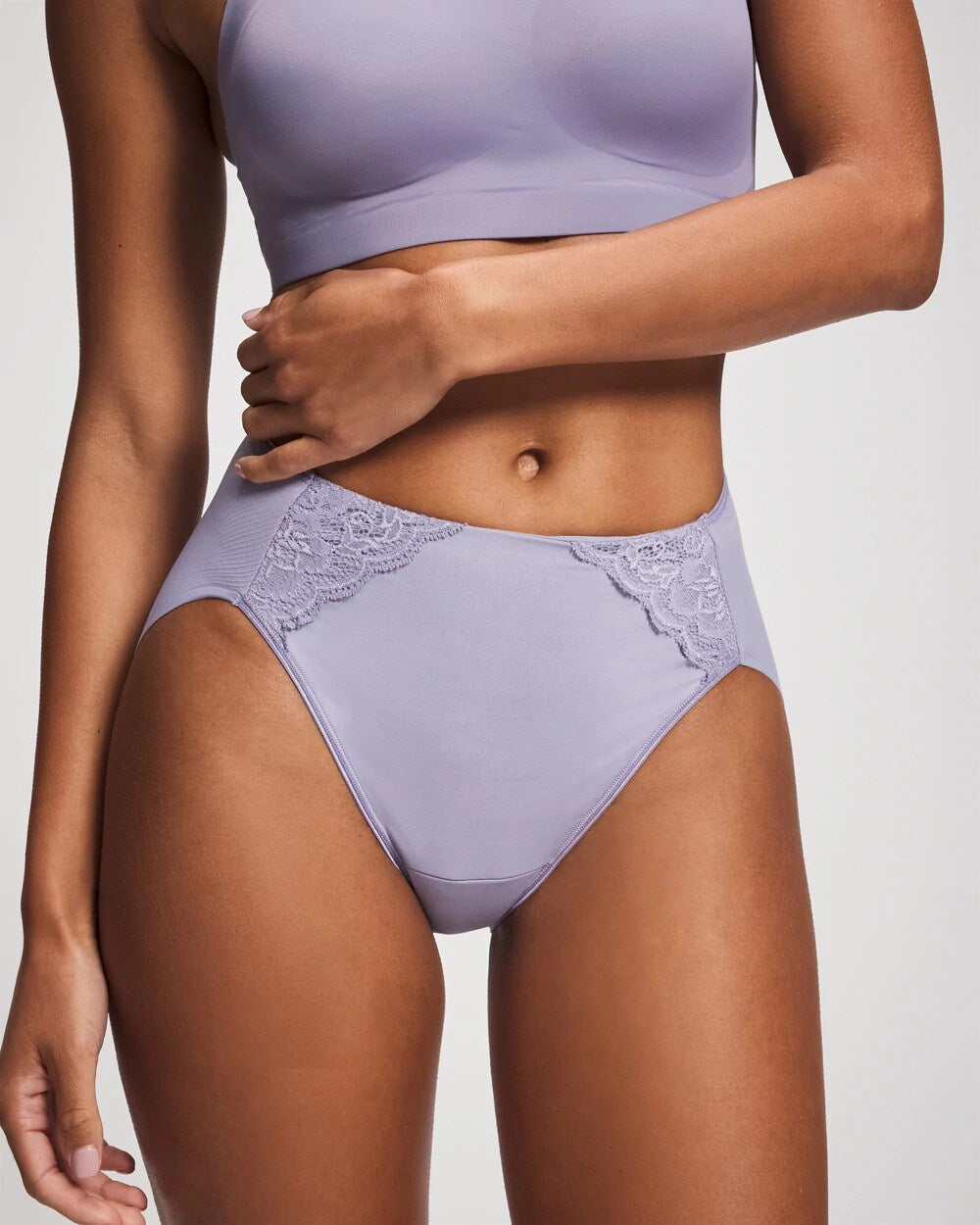 Tummy High-Leg Brief Panty with Lace - LAVENDER CLOUD | Soma for sale