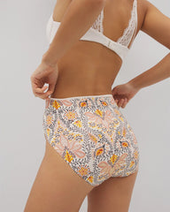 Tummy High-Leg Brief Panty with Lace - VINE PAISLEY CHAMPAGNE M | Soma on sale