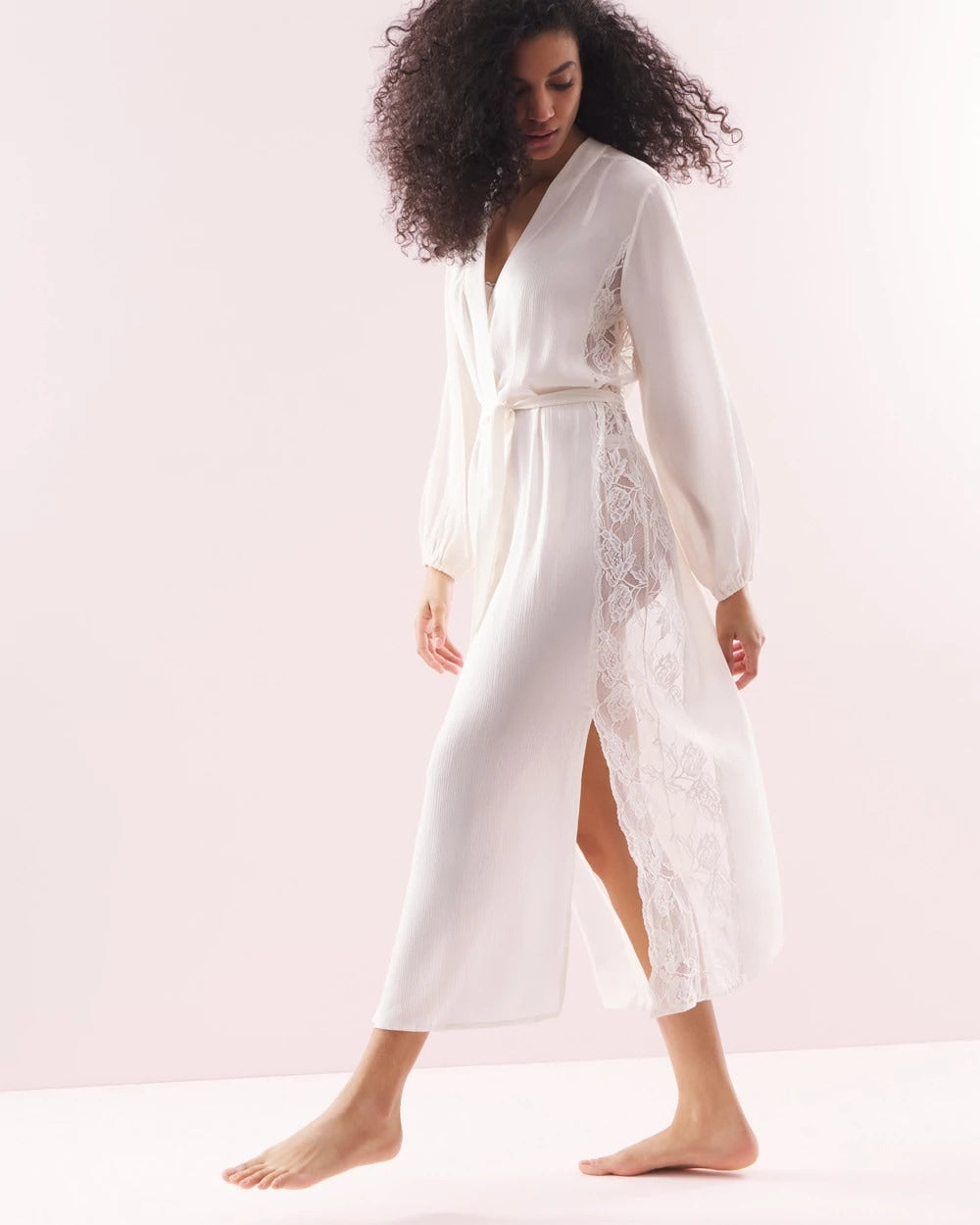 Soma's Sexiest Silk Chiffon Long Robe - IVORY | Soma discount