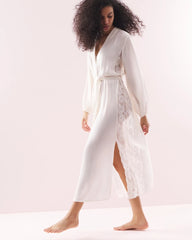 Soma's Sexiest Silk Chiffon Long Robe - IVORY | Soma discount