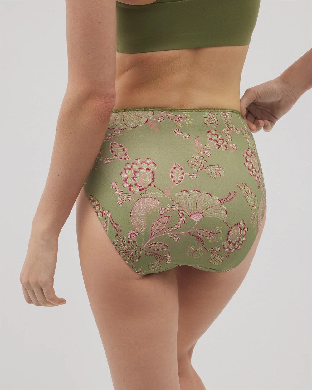 High-Leg Brief Panty - STITCH PAISLEY M GREEN | Soma Online