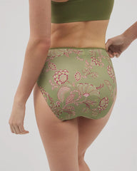 High-Leg Brief Panty - STITCH PAISLEY M GREEN | Soma Online