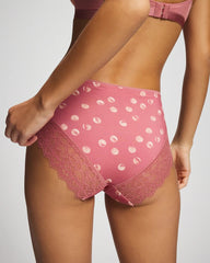 High-Leg Panty with Enchanting Lace - WATER SPOTS ANTIQUE PINK | Soma for sale