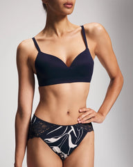 High-Leg Panty with Enchanting Lace - NOUVEAU FLORA MINI NAVY | Soma discount