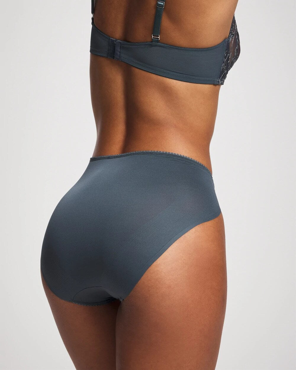 High-Leg Brief Panty with Sensuous Lace - PETROL W GREEN MIST | Soma Online