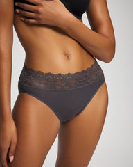 High-Leg Panty with Enchanting Lace - GRAY INK | Soma on sale