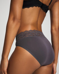 High-Leg Panty with Enchanting Lace - GRAY INK | Soma on sale