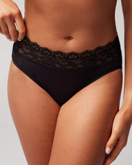 High-Leg Panty with Enchanting Lace - BLACK | Soma for sale