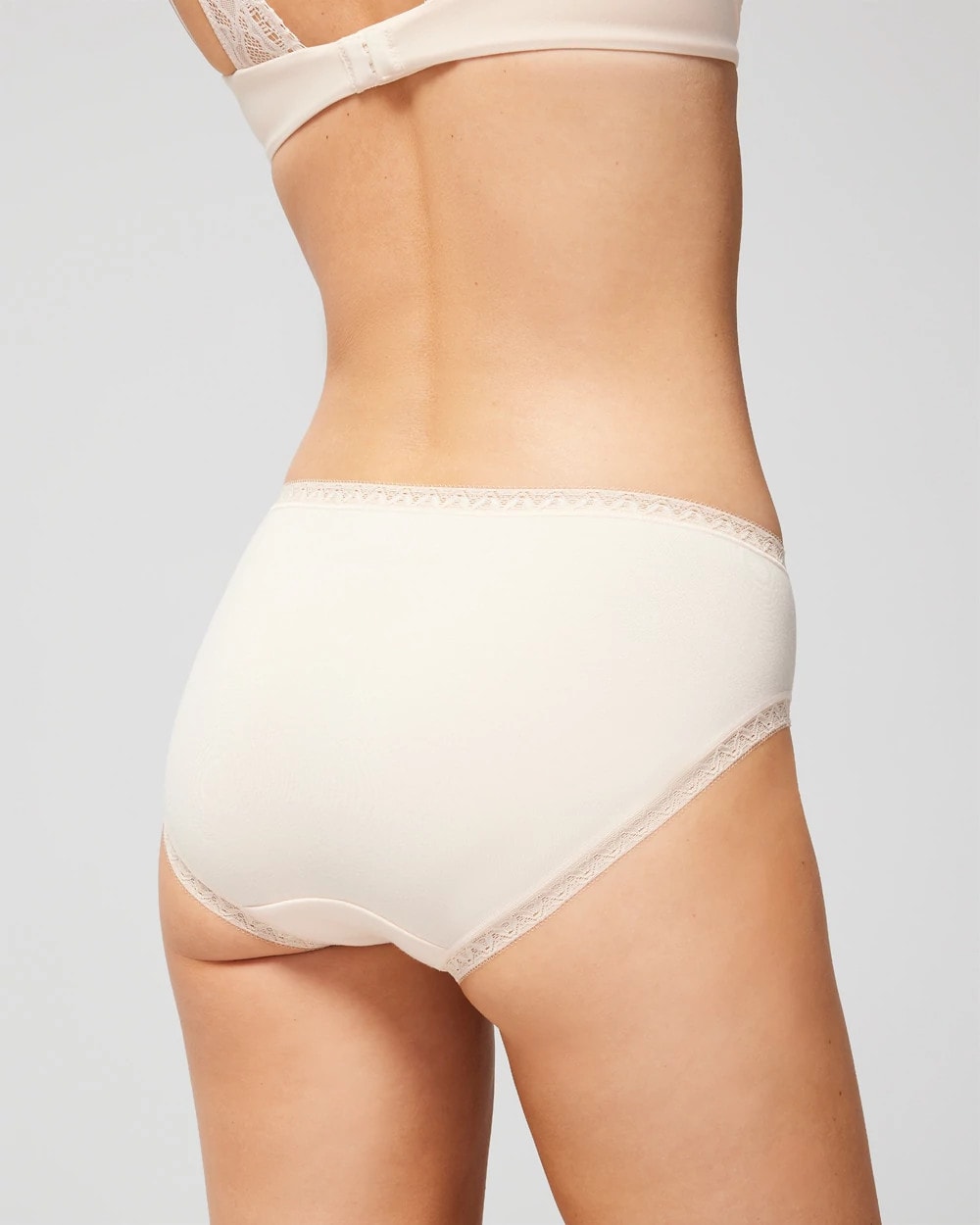 Cotton High-Leg Brief Panty with Lace Trim - PALE SAND | Soma for sale