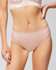 Cotton High-Leg Brief Panty with Lace Trim - HUSH | Soma near me